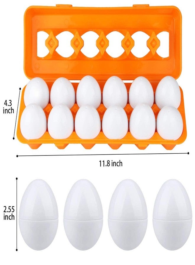 plutofit Matching Eggs 12 Pcs Set Color & Shape Recoginition Sorter Puzzle Game Early Learning Educational Fine Motor Skill Montessori Gift for 1 2 3 4 5Yrs Old Toddlers-Multicolor - Image 5